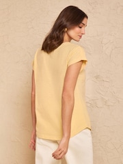 X3 White Navy And Yellow - Love & Roses 圓領 T 裇 - 圖片 7/8