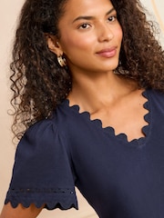 Love & Roses X2 Navy Blue and Stripe T-Shirt - Image 5 of 7