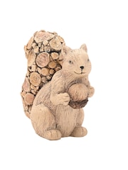 Widdop Brown Wood Effect Squirrel with Log Ornamnet - Image 3 of 5