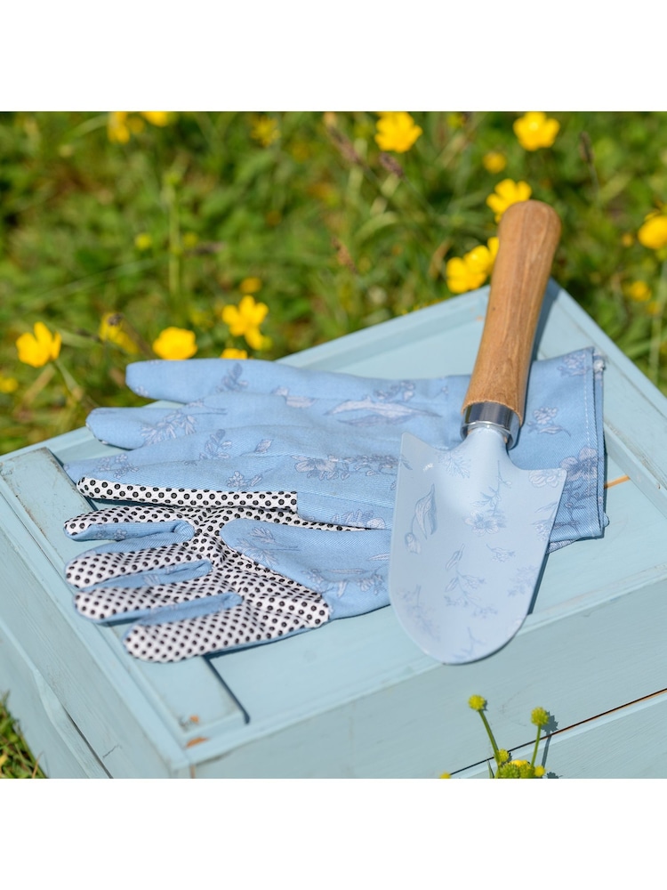 Widdop Blue Trowel & Gloves Set - Image 1 of 4 Widdop Blue Trowel & Gloves Set - Image 1 of 4