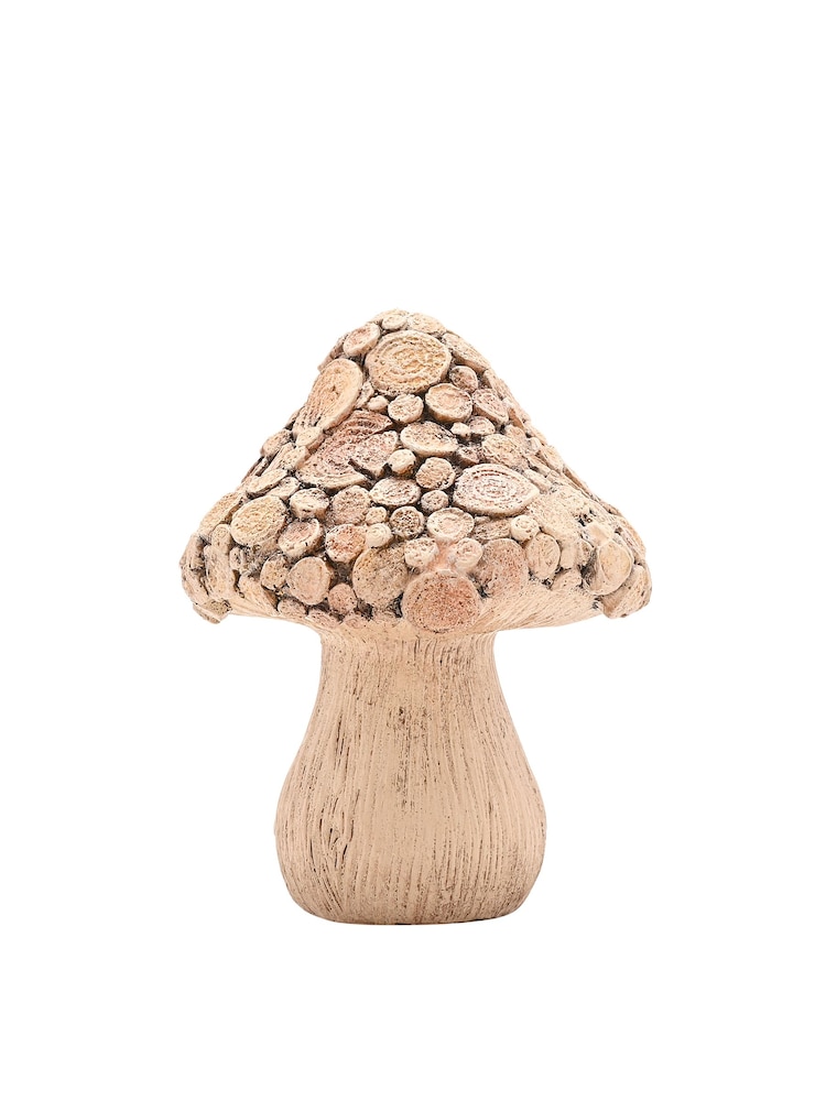 Widdop Brown Wood Effect Mushroom with Log Ornamnet - Image 2 of 3 Widdop Brown Wood Effect Mushroom with Log Ornamnet - Image 2 of 3