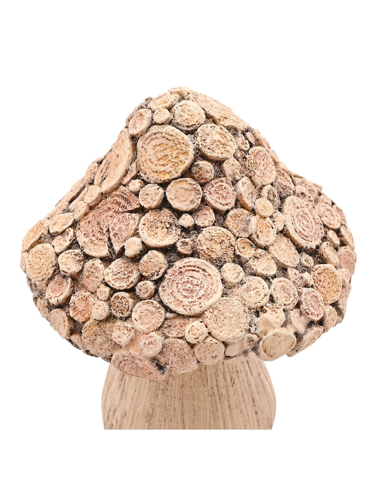 Widdop Brown Wood Effect Mushroom with Log Ornamnet - Image 3 of 3 Widdop Brown Wood Effect Mushroom with Log Ornamnet - Image 3 of 3
