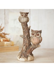 Widdop Brown 2 Owls On A Tree Ornament - Image 1 of 5