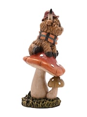 Widdop Brown Highland Cow On Mushroom Ornament - Image 3 of 5