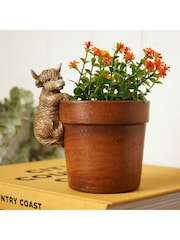 Widdop Brown Highland Cow Plant Pot - Image 1 of 5