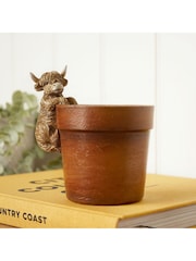 Widdop Brown Highland Cow Plant Pot - Image 2 of 5