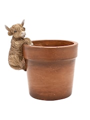 Widdop Brown Highland Cow Plant Pot - Image 3 of 5