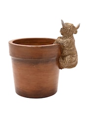 Widdop Brown Highland Cow Plant Pot - Image 5 of 5