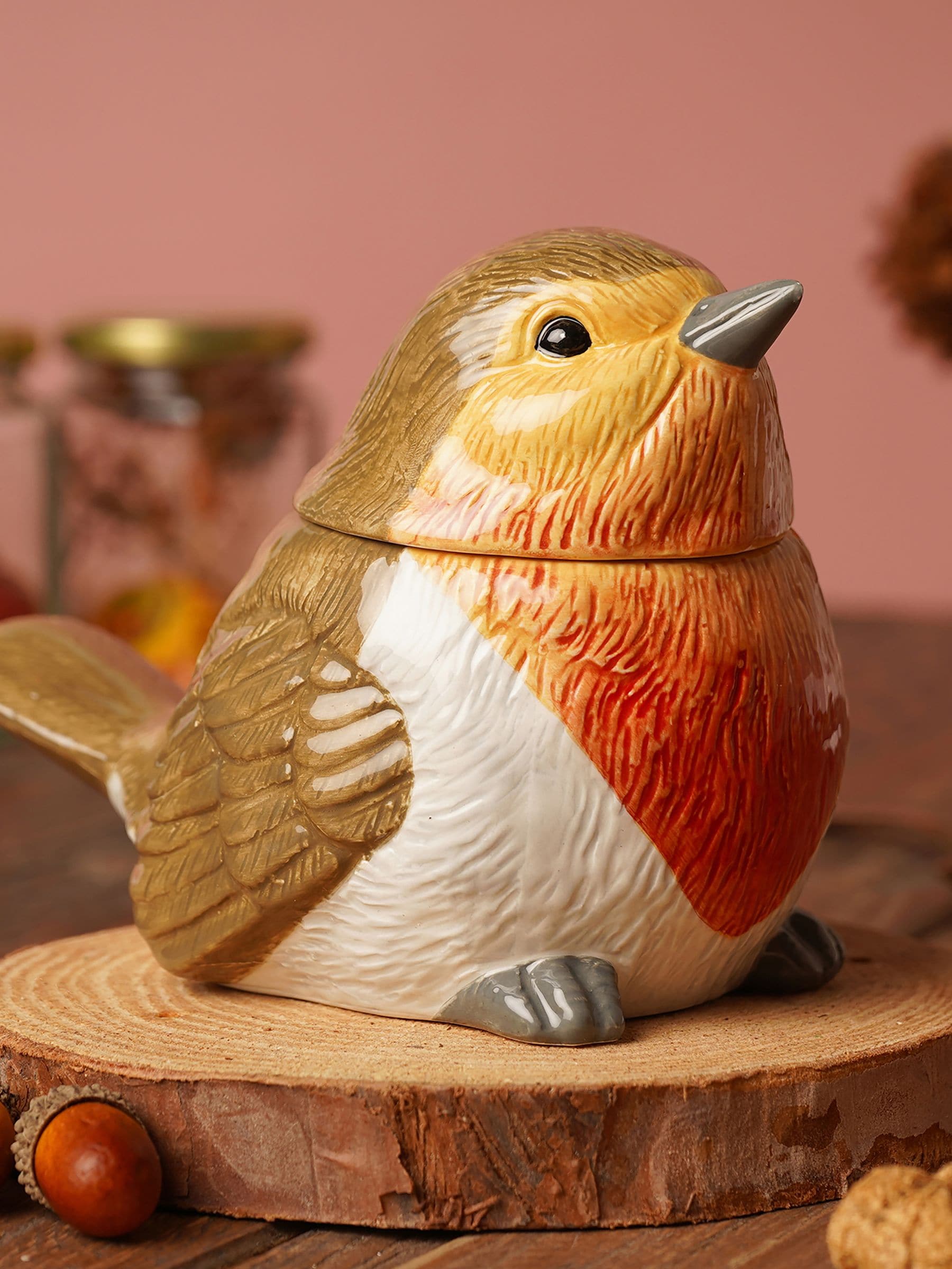 Country Living Unisex Brown Widdop Robin Storage Jar - Image 1