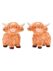 Widdop Brown Highland Cow Salt & Pepper Shakers - Image 2 of 4