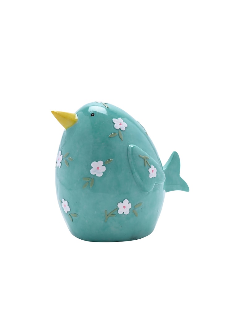 Widdop Green Floral Print Bird Resin Figurine - Image 1 of 2 Widdop Green Floral Print Bird Resin Figurine - Image 1 of 2