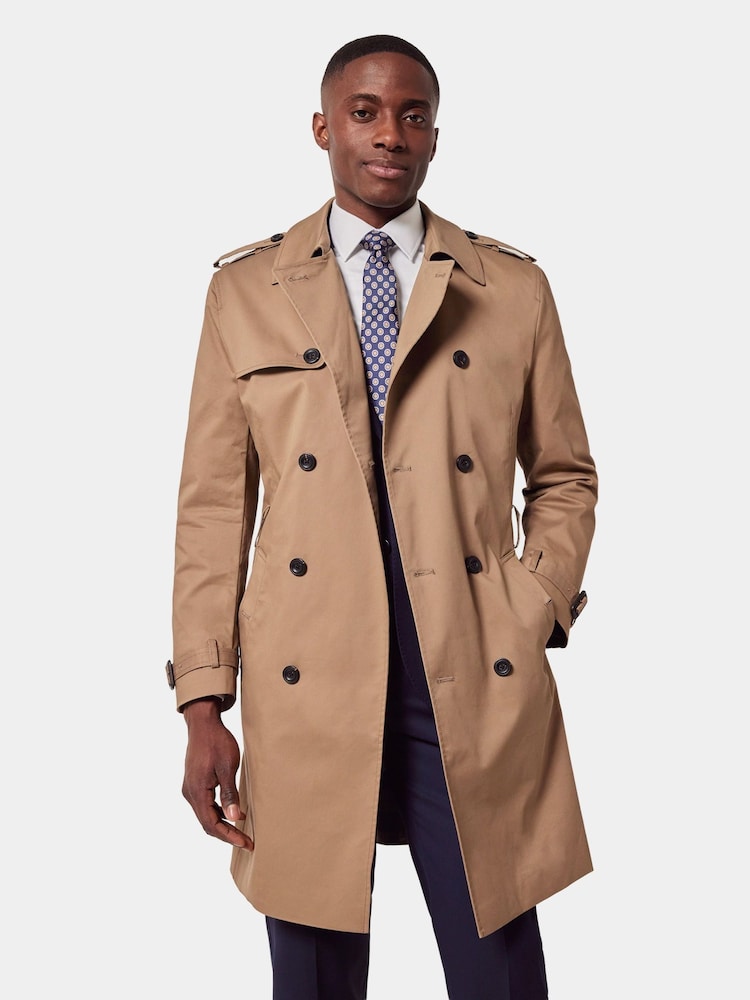 Hawes & Curtis Natural Trench Coat - Image 1 of 5 Hawes & Curtis Natural Trench Coat - Image 1 of 5