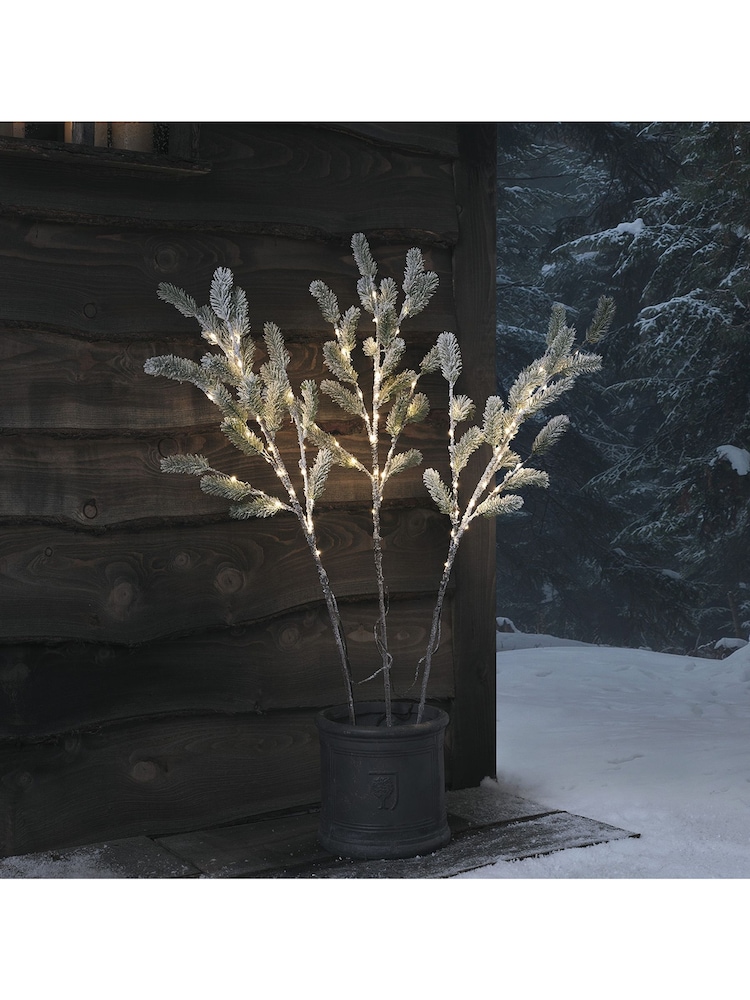 Lights4fun Set of 3 Pre Lit Frosted Pine Micro LED Branches - Image 1 of 3 Lights4fun Set of 3 Pre Lit Frosted Pine Micro LED Branches - Image 1 of 3