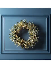 Lights4fun 50cm Pre Lit Mistletoe Artificial Christmas Wreath - Image 1 of 1
