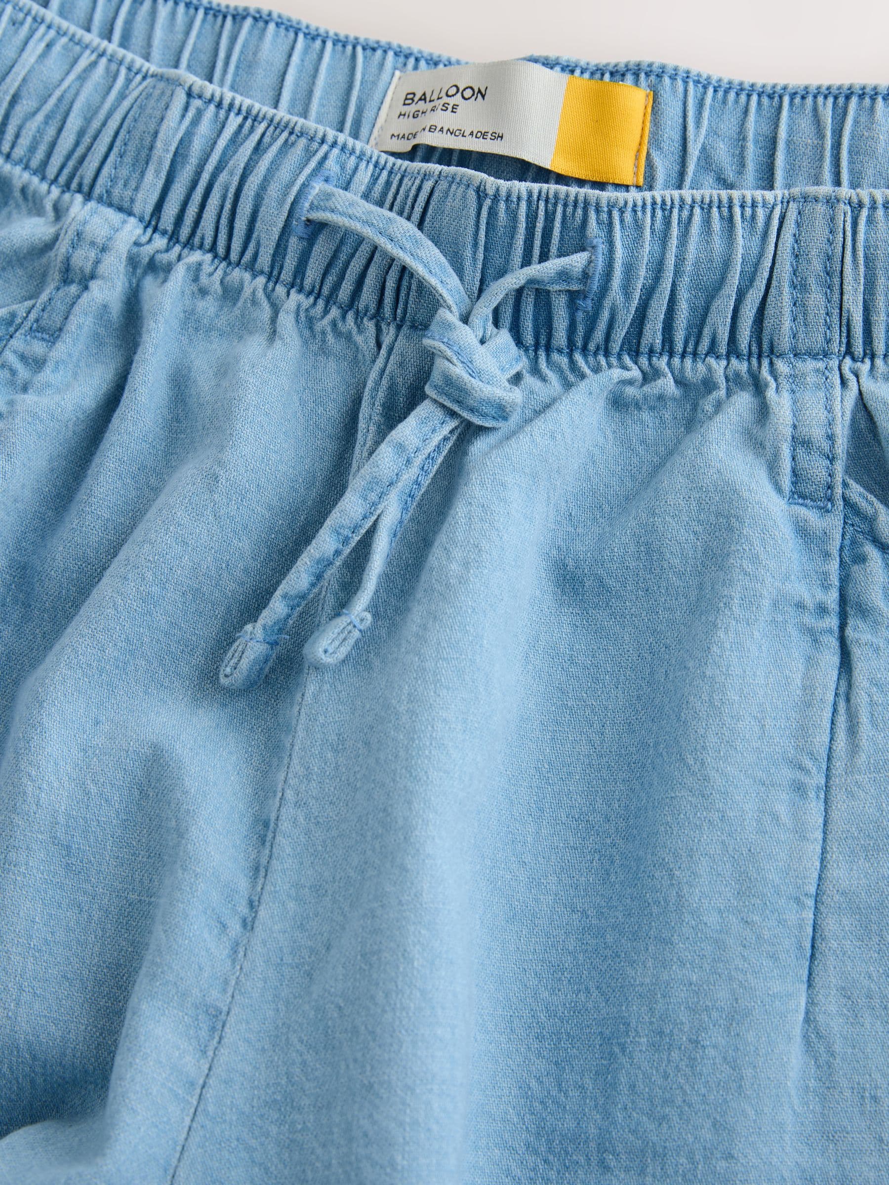 Buy Light Blue Lightweight Linen Blend Balloon Jeans from Next USA