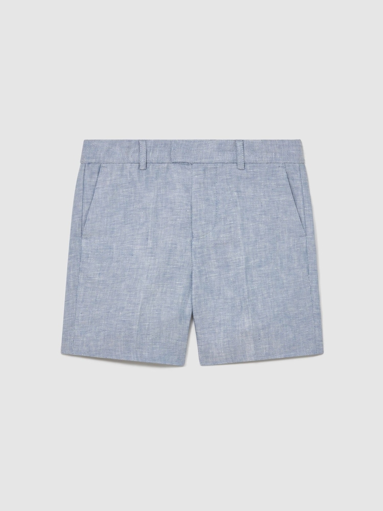 Reiss Soft Blue Atlantic S 3-9 yrs Linen Tailored Shorts - Image 1 of 3 Reiss Soft Blue Atlantic S 3-9 yrs Linen Tailored Shorts - Image 1 of 3