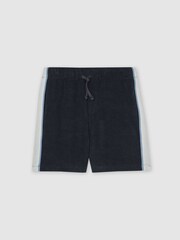 Reiss Navy/White Raven Towelling Colour-Block Shorts - Image 2 of 4