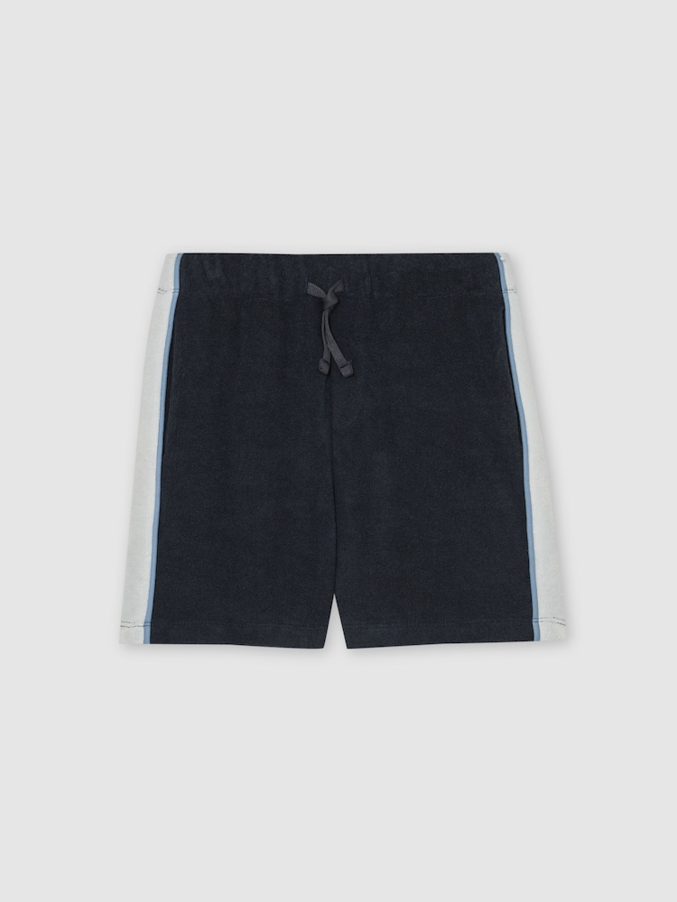 Reiss Navy/White Raven Towelling Colour-Block Shorts - Image 2 of 4