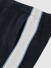 Reiss Navy/White Raven Towelling Colour-Block Shorts - Image 4 of 4