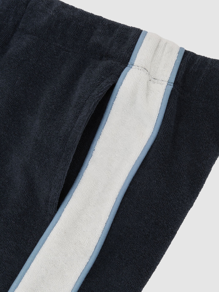 Reiss Navy/White Raven Towelling Colour-Block Shorts - Image 4 of 4