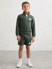 Reiss Green Ruscus Nature Reserve Half-Zip Sweatshirt Cotton-Blend - Image 1 of 4