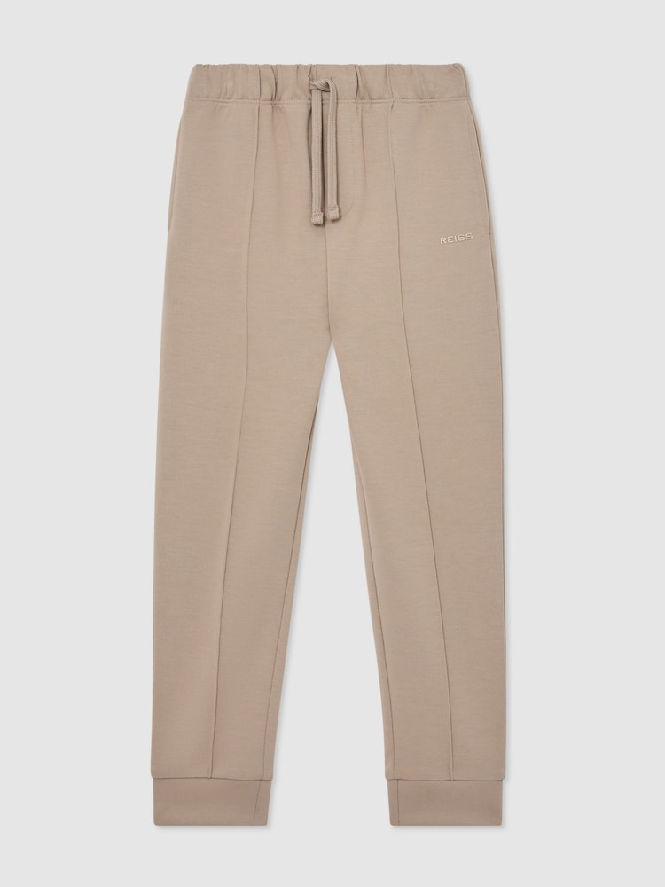 Reiss Stone Barnes Premium Interlock Cuffed Logo Joggers - Image 2 of 5