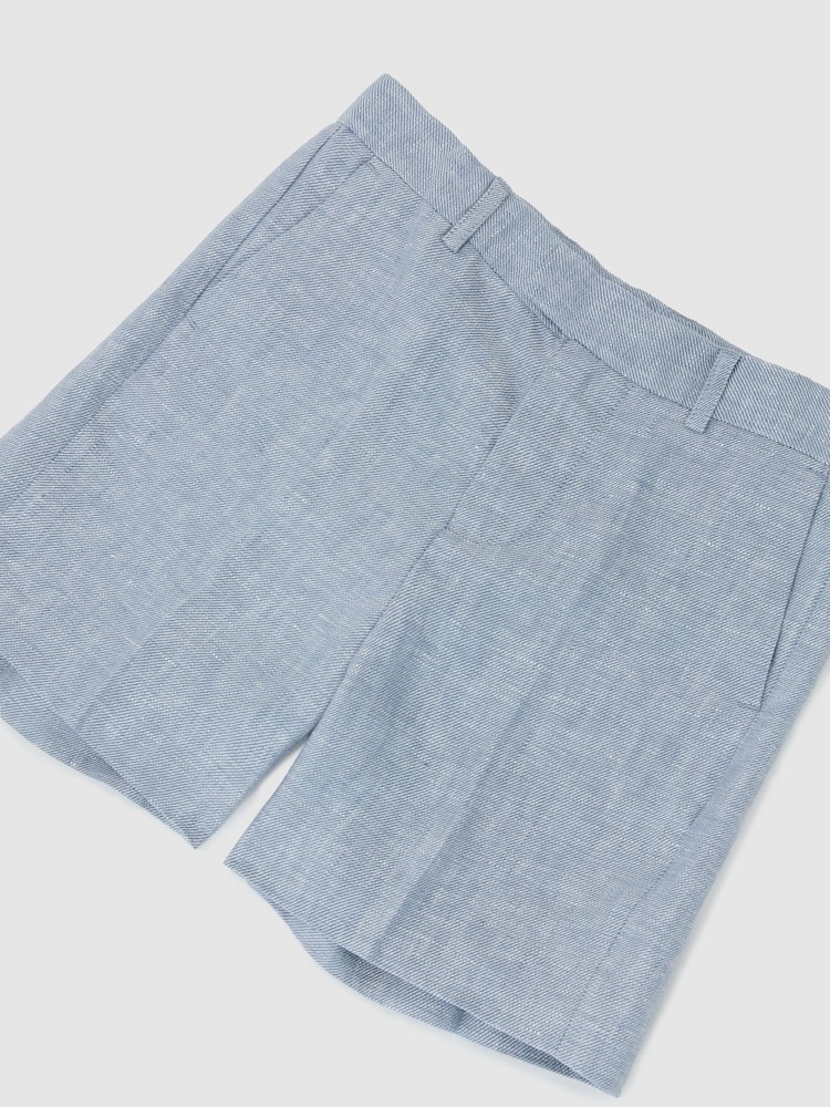 Reiss Soft Blue Atlantic S 9-13 yrs Linen Tailored Shorts - Image 3 of 3 Reiss Soft Blue Atlantic S 9-13 yrs Linen Tailored Shorts - Image 3 of 3