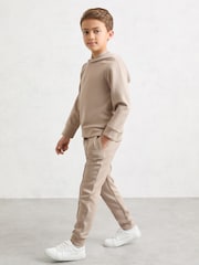 Reiss Stone Barnes Premium Interlock Cuffed Logo Joggers - Image 3 of 5