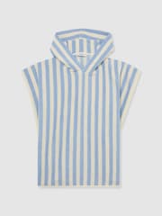 Reiss Pale Blue Dune 3-9 yrs Striped Hooded Towel Cape - Image 2 of 3
