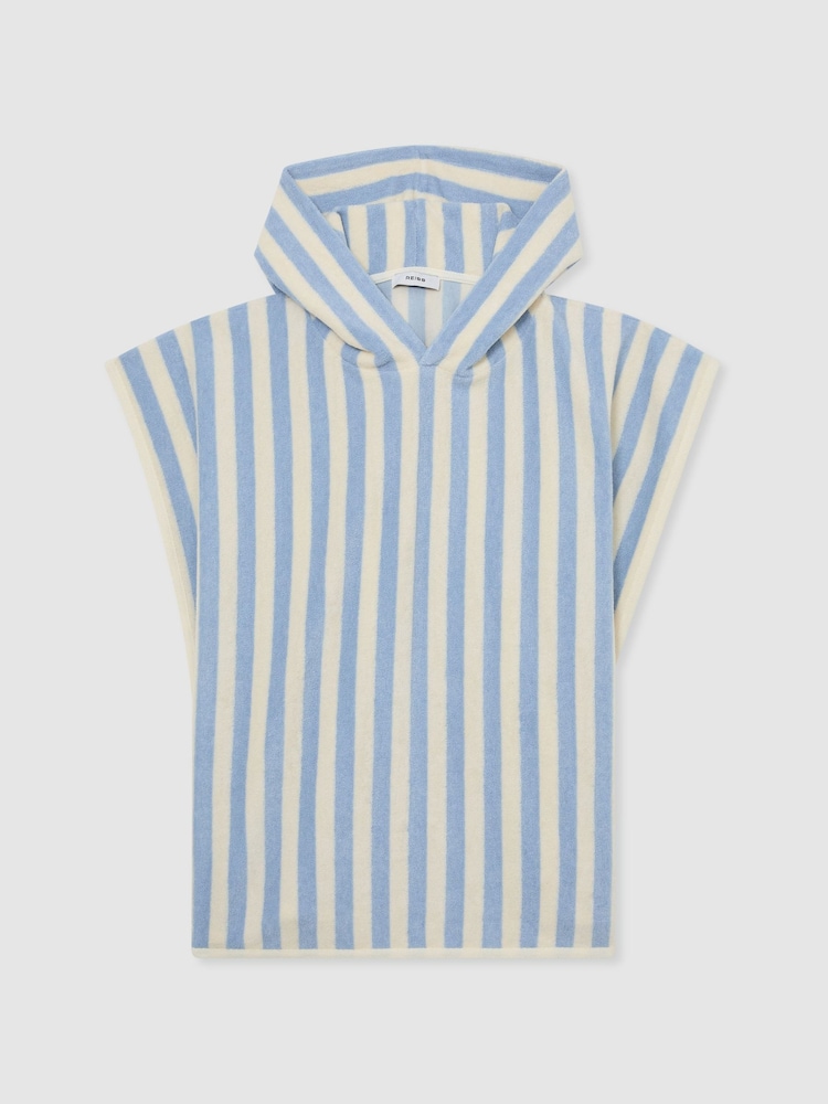 Reiss Pale Blue Dune 3-9 yrs Striped Hooded Towel Cape - Image 2 of 3