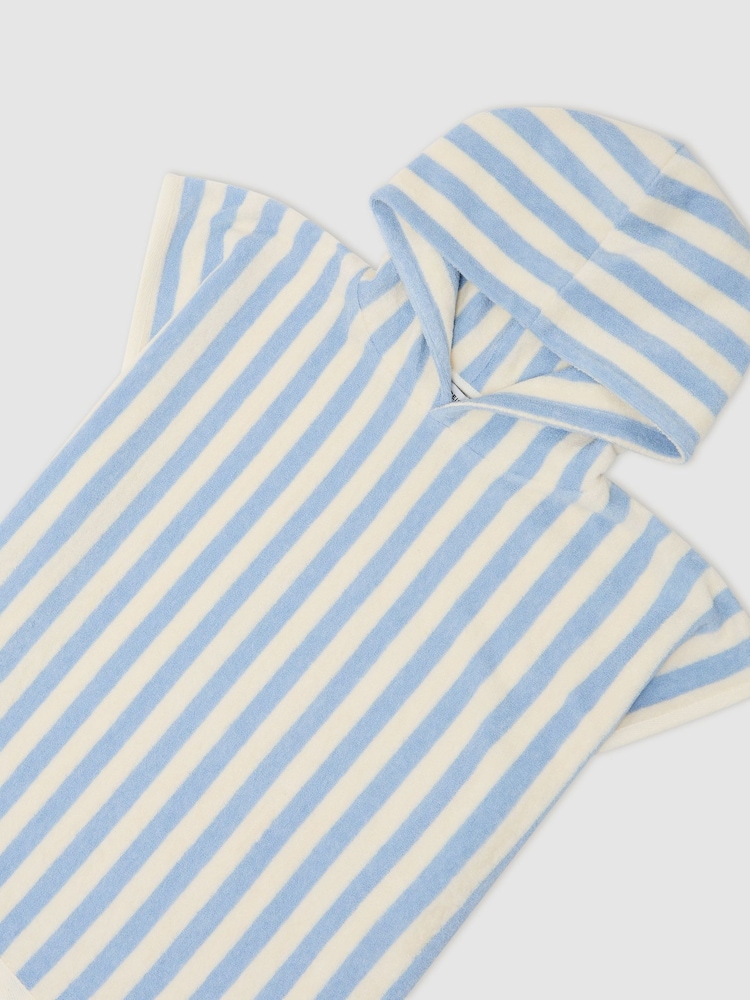 Reiss Pale Blue Dune 3-9 yrs Striped Hooded Towel Cape - Image 3 of 3