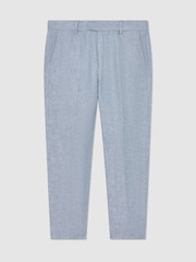 Reiss Soft Blue Atlantic T 13-14 yrs Linen Tailored-Fit Trousers - Image 3 of 3