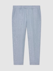 Reiss Soft Blue Atlantic T 9-13 yrs Linen Tailored-Fit Trousers - Image 2 of 3
