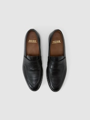 Reiss Black Peter Leather Saddle Loafers - Image 3 of 6