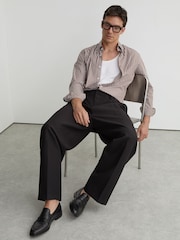 Reiss Black Peter Leather Saddle Loafers - Image 4 of 6