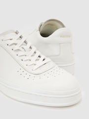Reiss White Anders Leather Perforated-Detail Trainers - Image 5 of 5