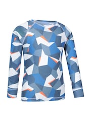 Mountain Warehouse Blue Talus Printed Baselayer-Top & Pants Set - Image 3 of 7