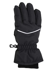 Mountain Warehouse Black Isotherm Fur Lined Hat & Snow Gloves Set - Image 4 of 7