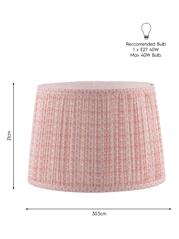 Laura Ashley Pink Gwendolen Printed Cotton Easyfit Lamp Shade Ceiling Light - Image 4 of 4 Laura Ashley Pink Gwendolen Printed Cotton Easyfit Lamp Shade Ceiling Light - Image 4 of 4
