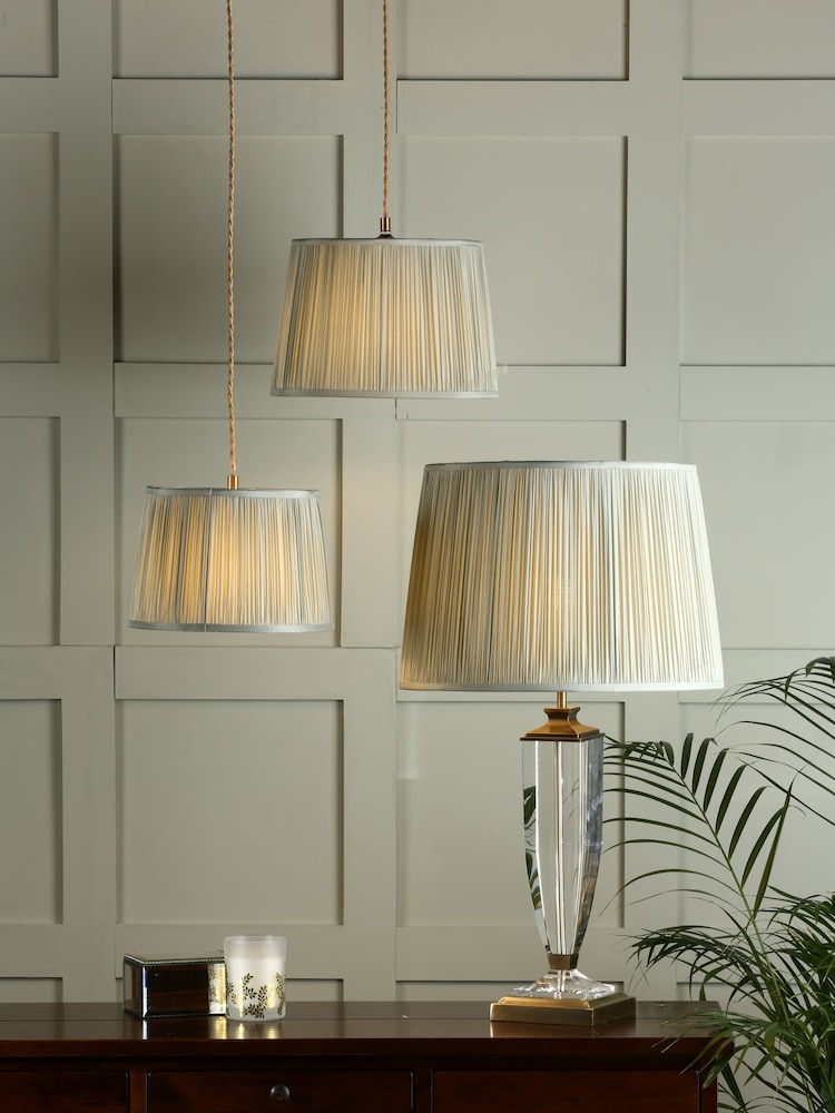 Laura Ashley Green Hemsley Pleated Silk Empire Easyfit Lamp Shade - Image 1 of 7 Laura Ashley Green Hemsley Pleated Silk Empire Easyfit Lamp Shade - Image 1 of 7