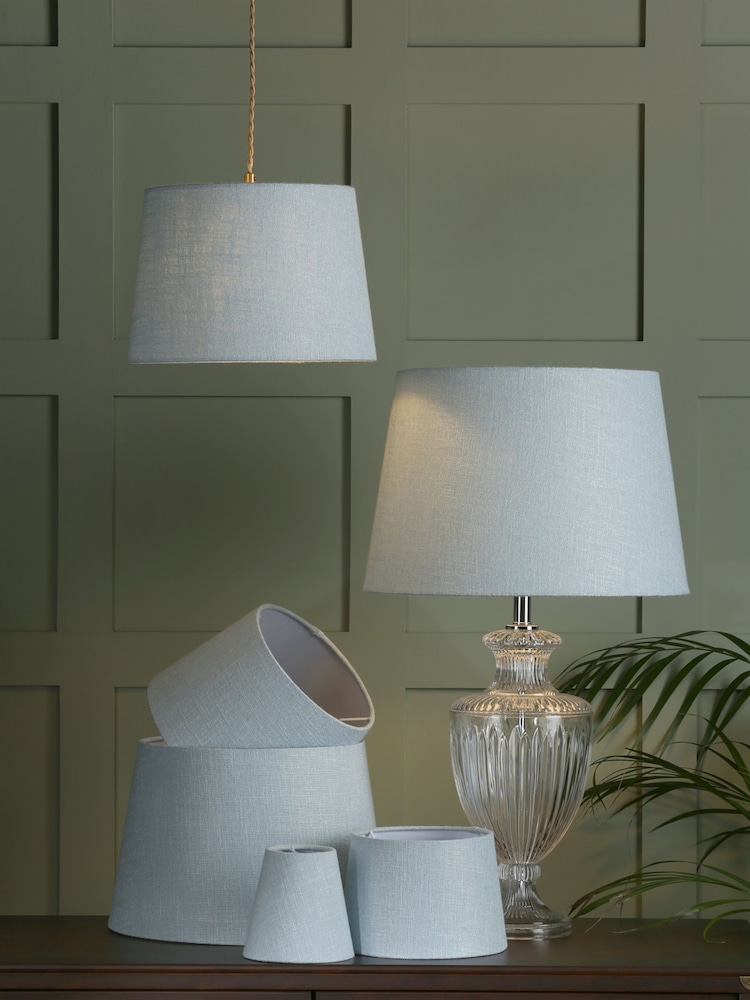Laura Ashley Blue Bacall Linen Easyfit Lamp Shade - Image 1 of 10