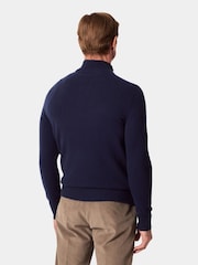 Hawes & Curtis Blue Button Neck Jumper - Image 2 of 4