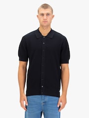 Luke 1977 Dalwood Knitted Black Polo Shirt - Image 1 of 6