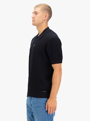 Luke 1977 Dalwood Knitted Black Polo Shirt - Image 3 of 6
