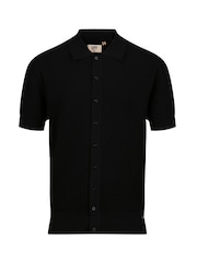 Luke 1977 Dalwood Knitted Black Polo Shirt - Image 4 of 6