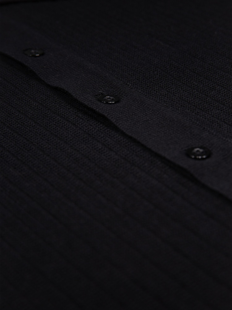 Luke 1977 Dalwood Knitted Black Polo Shirt - Image 6 of 6