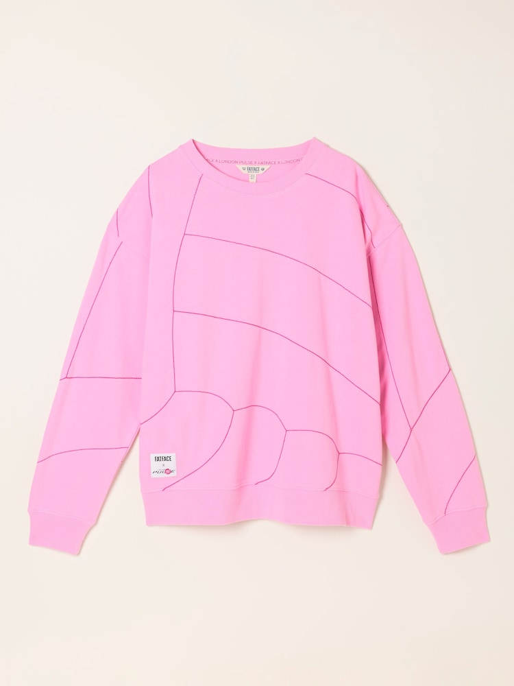 FatFace Georgia Pink Pulse Graphic Sweat - Image 5 of 5