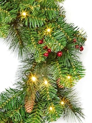 Premier Decorations Ltd 60cm Prelit Everyday Wreath 50 LEDs - Image 2 of 2