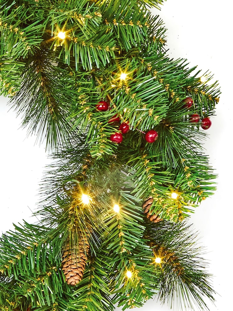Premier Decorations Ltd 60cm Prelit Everyday Wreath 50 LEDs - Image 2 of 2 Premier Decorations Ltd 60cm Prelit Everyday Wreath 50 LEDs - Image 2 of 2