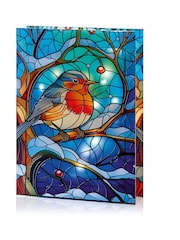 Premier Decorations Ltd Lit Stained Glass Robin Design Table Top Ornament - Image 2 of 4